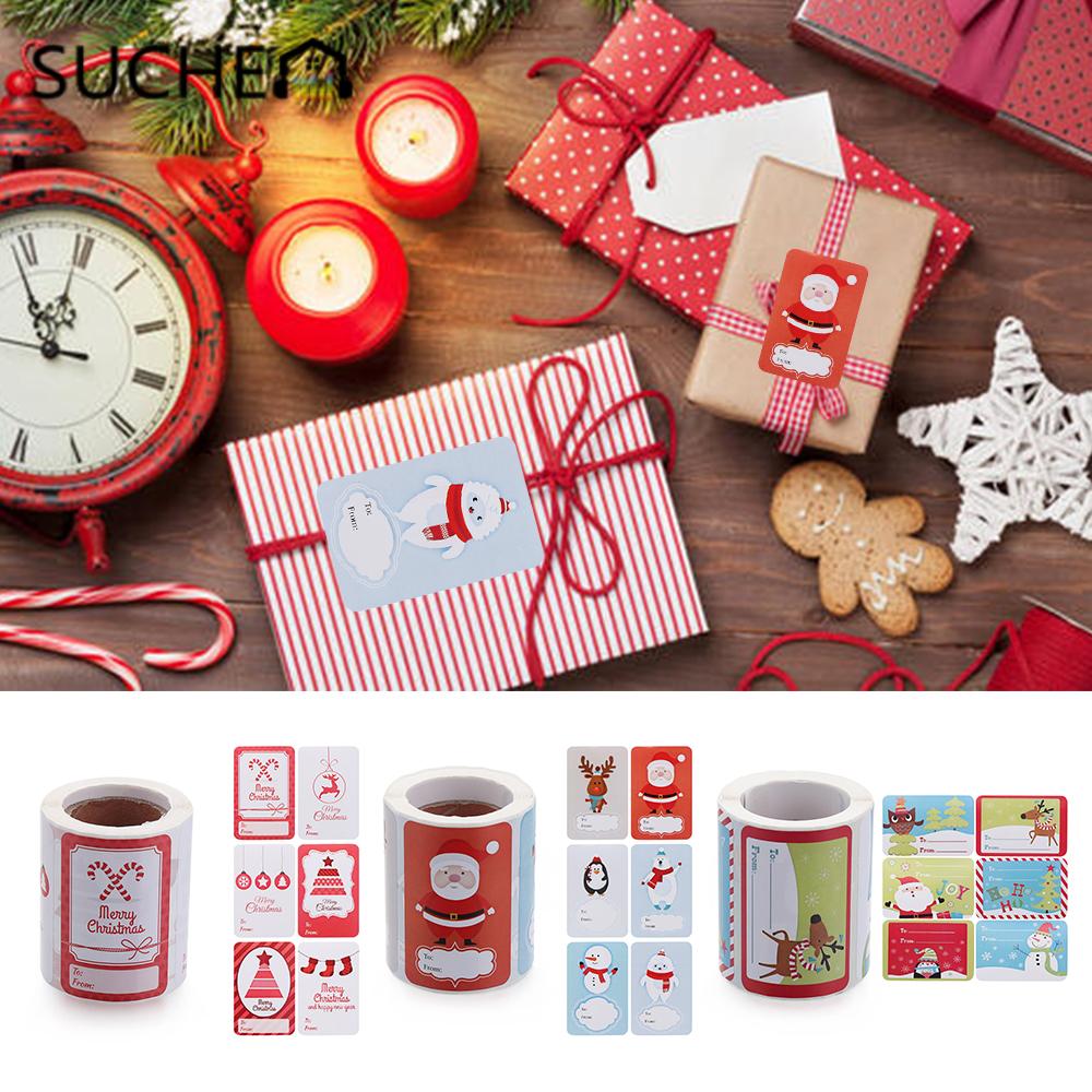 SUCHEN Merry Christmas Christmas Stickers Baking Sign Seal