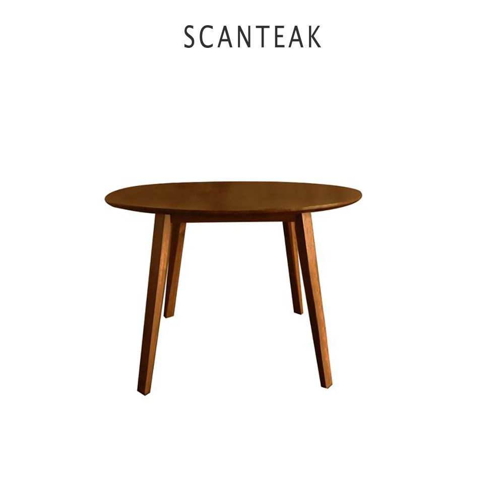 Scanteak Rinki Round Dining Table Solid Teak Wood Modern Scandinavian