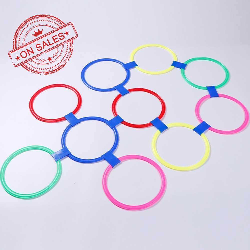 Children Brain Games Hopscotch Jump Circle Rings Set Kids Sensory Play