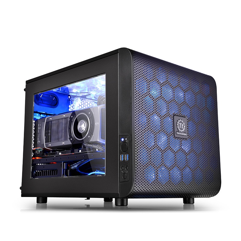 [in stock] Tt (Thermaltake) Core V21 Black Chassis WaterCooled Computer Host (Horizontal