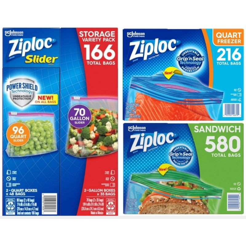 costco 好市多 Ziploc 拉鍊式保鮮夾鏈袋 / 雙層夾鏈冷凍保鮮袋小 / 可封式三明治保鮮袋 蝦皮購物