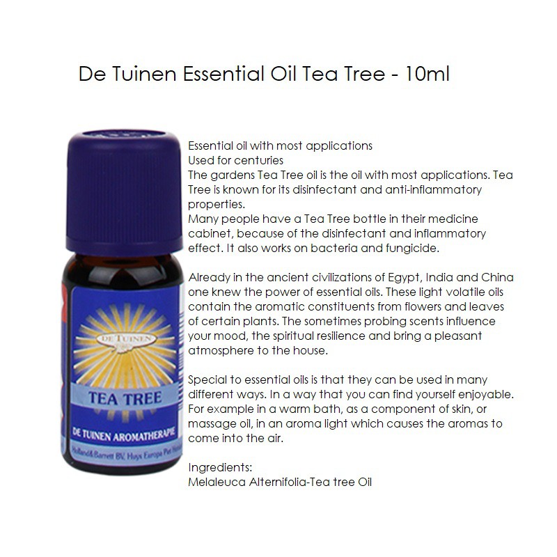 荷蘭製De Tuinen Essential Oil Tea Tree 茶樹精油10Ml 新品| 蝦皮購物
