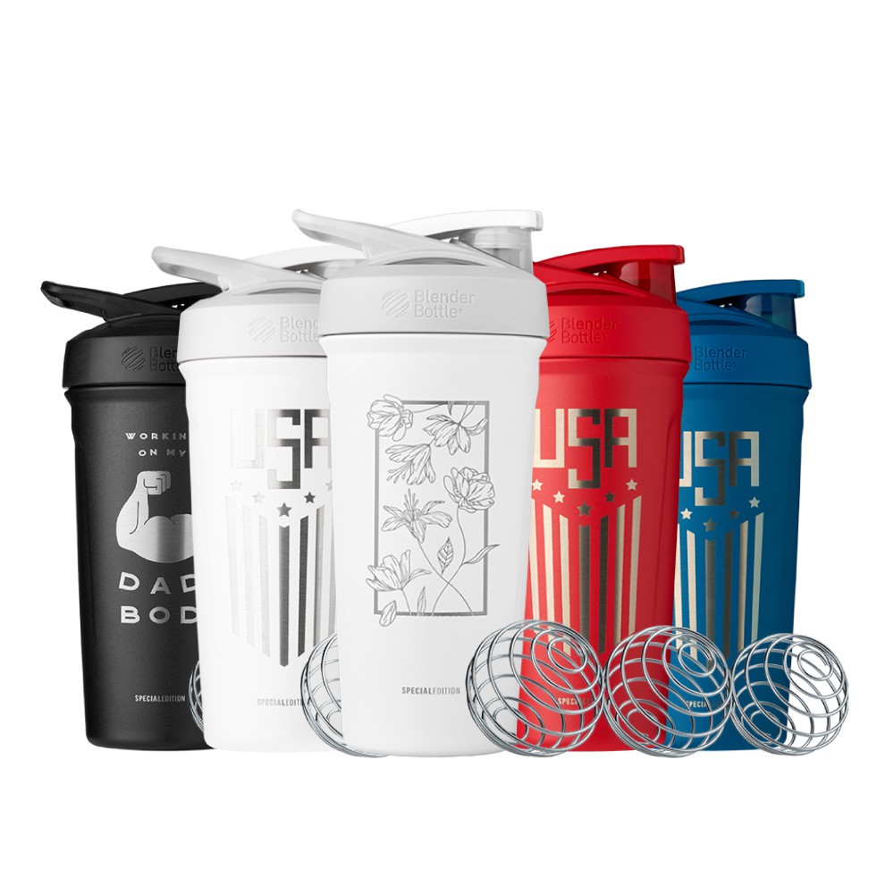 Blender Bottle Strada 按壓式鎖扣 特別款不鏽鋼搖搖杯24oz 710ml 保冰杯 現貨 廠商直送
