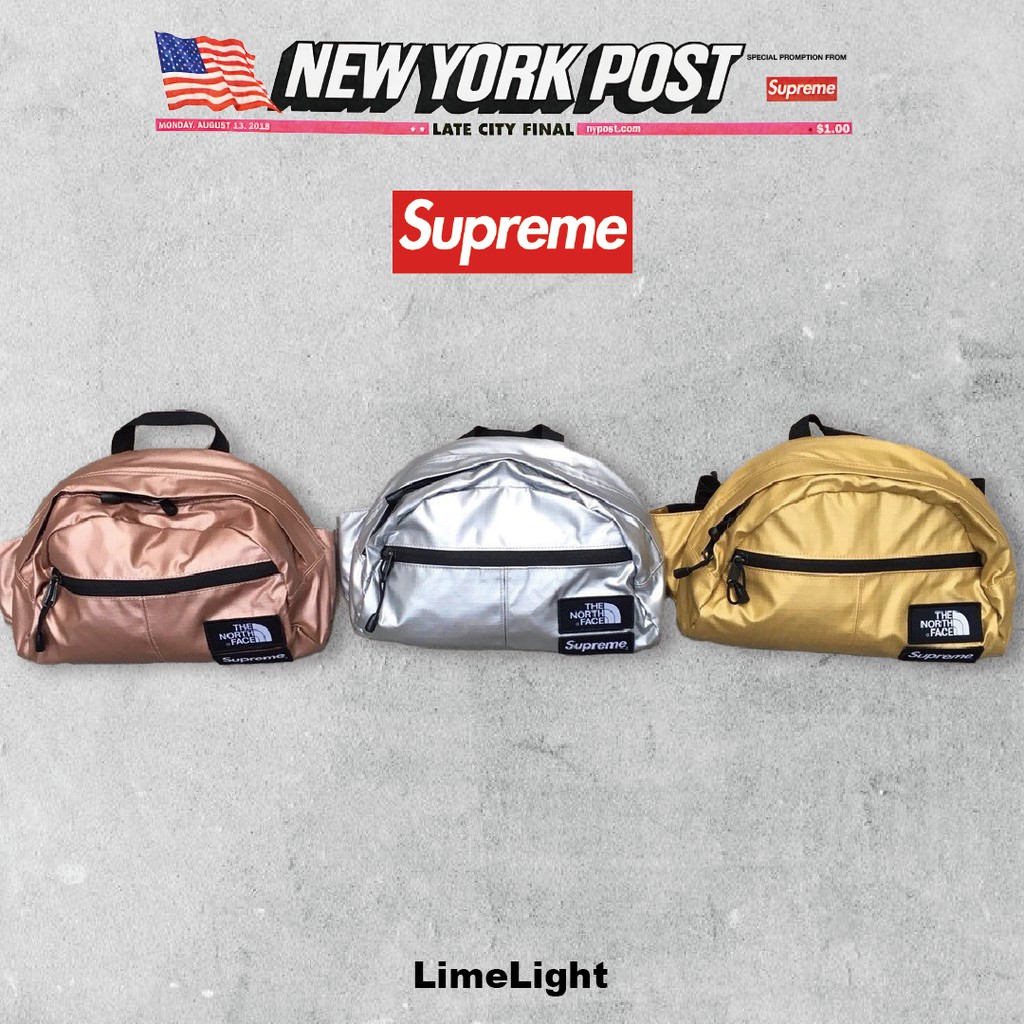 ☆LimeLight☆ Supreme x The North Face Metallic Waist Bag 腰包 蝦皮購物