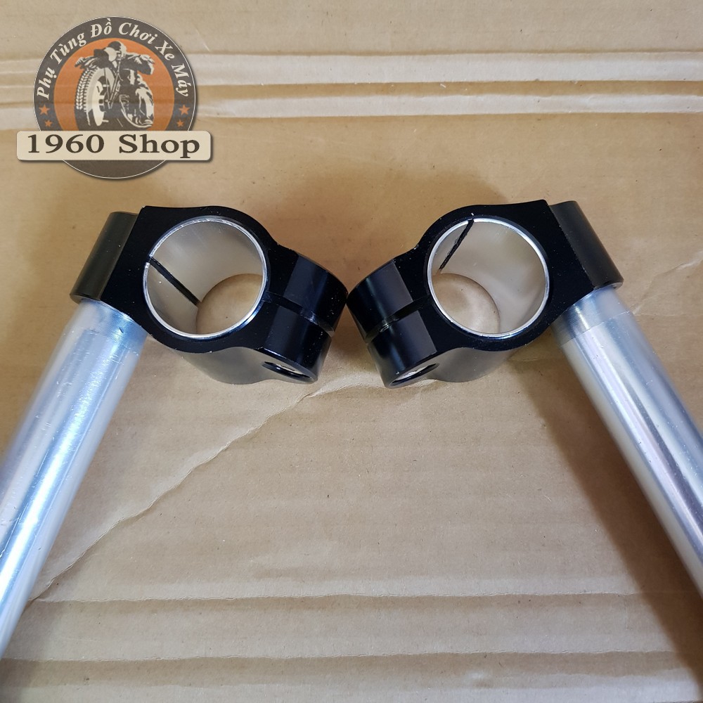 Ghi đông clip on Cafe racer nhôm cnc nguyên khối kích thước cho phuộc
