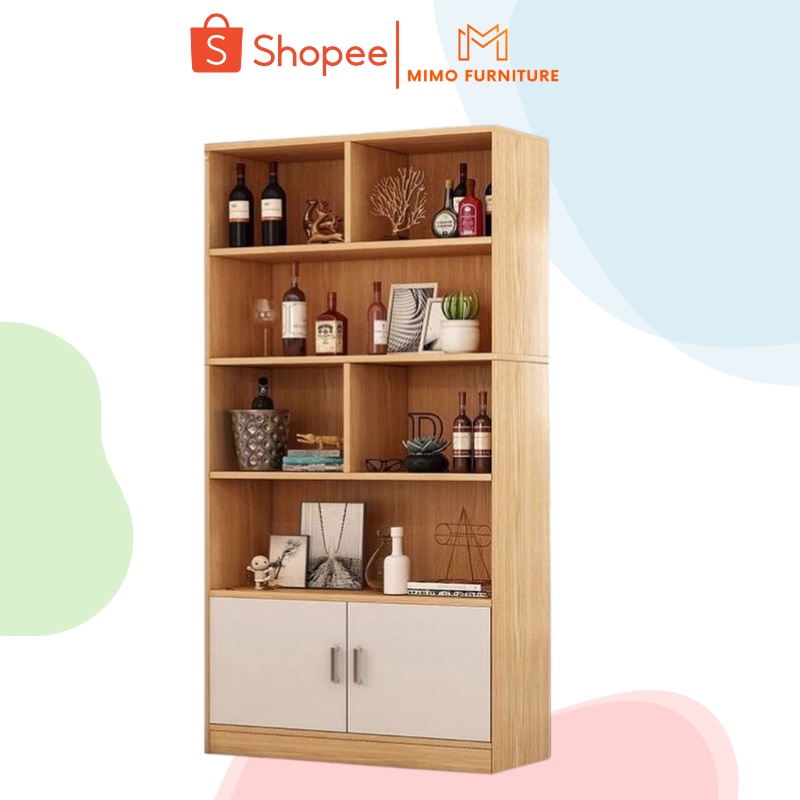Tủ Sách Gỗ MIMO FURNITURE Kệ Gỗ Làm Vách Ngăn Trưng Bày Sản Phẩm Đa