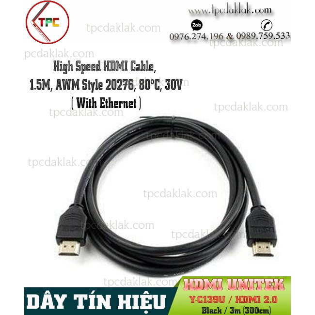 Dây cáp ( Cable ) HDMI Comlink 20276 E237490 1.5m , With 3D