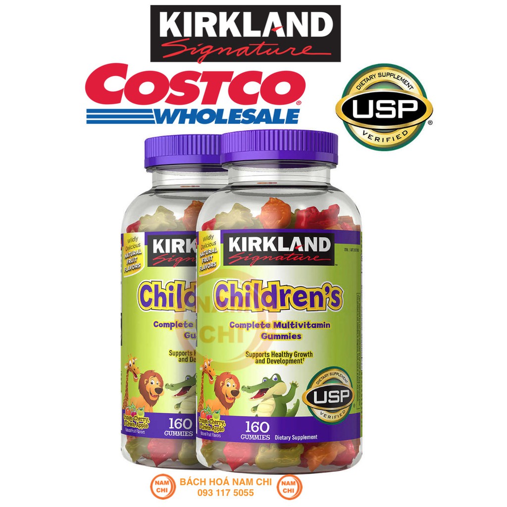 Kẹo dẻo Kirkland Signature Children’s Multivitamin Gummies 160 viên Hỗ