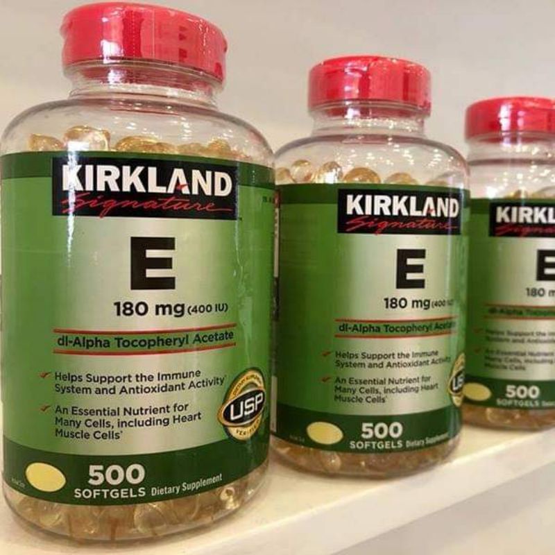 Vitamin E 400 IU Kirkland của Mỹ hộp 500 viên, Nắp đỏ Hỗ trợ sức khỏe