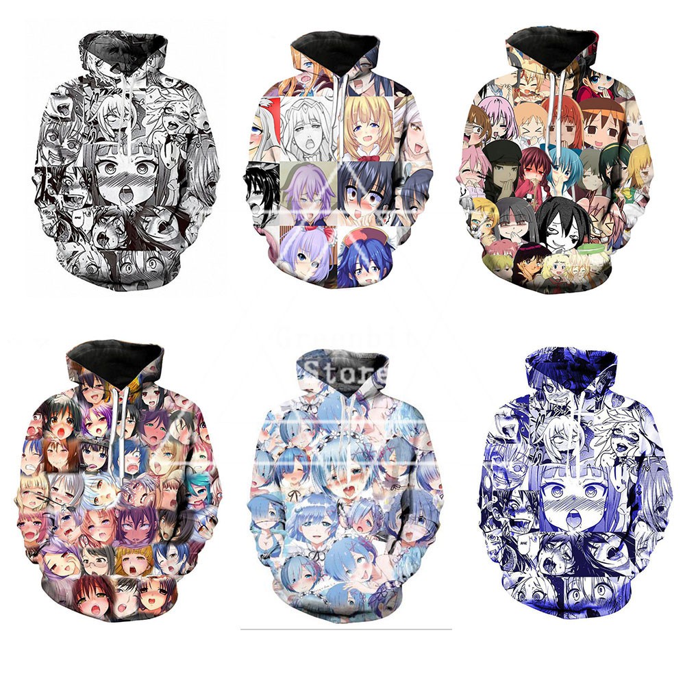 Áo hoodie tay dài hình AHEGAO 3D cho nam Shopee Việt Nam