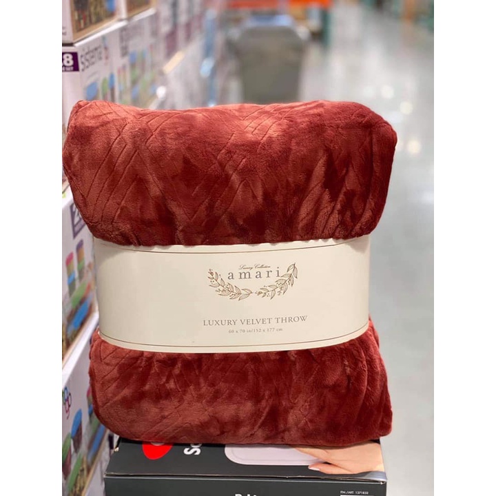 [Bình Dương] Mền Luxury Collection Amari Dark Red Luxury Velvet Throw