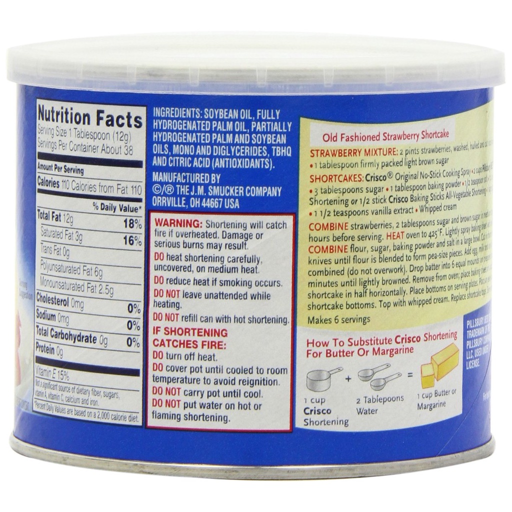 Mỡ Trừu Thực Vật (Shortening) Hiệu Crisco AllVegetable Shortening, Hộp