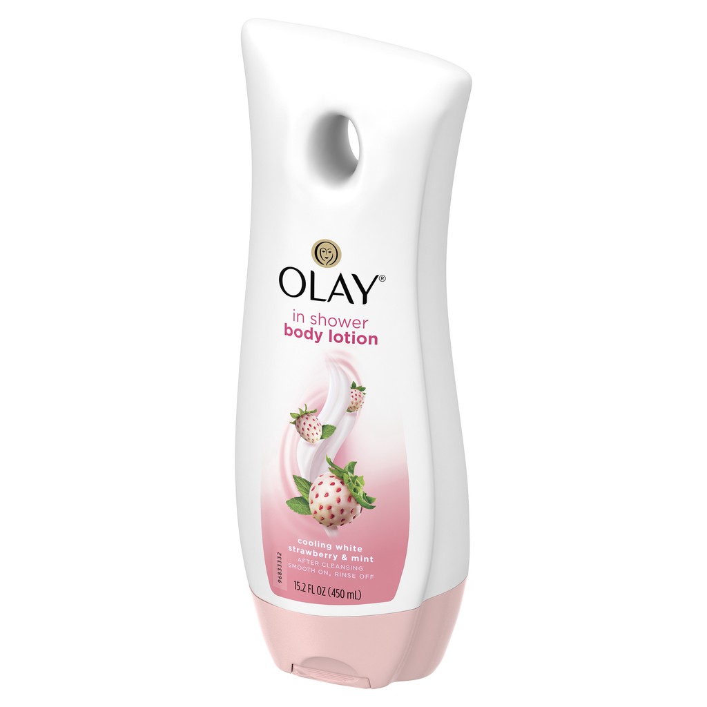 Dưỡng thể cho da khô dùng khi tắm Olay in shower Body Lotion Cooling White Strawberry & Mint