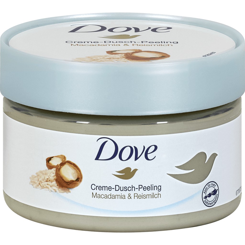 Kem Tẩy Tế Bào Chết Dove Body Creme Dusch Peeling Macadamia and