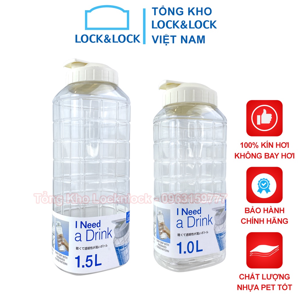 Bình nước Jug Lock&Lock 1.0L 1,5 L Nắp màu trắng HAP810 Shopee