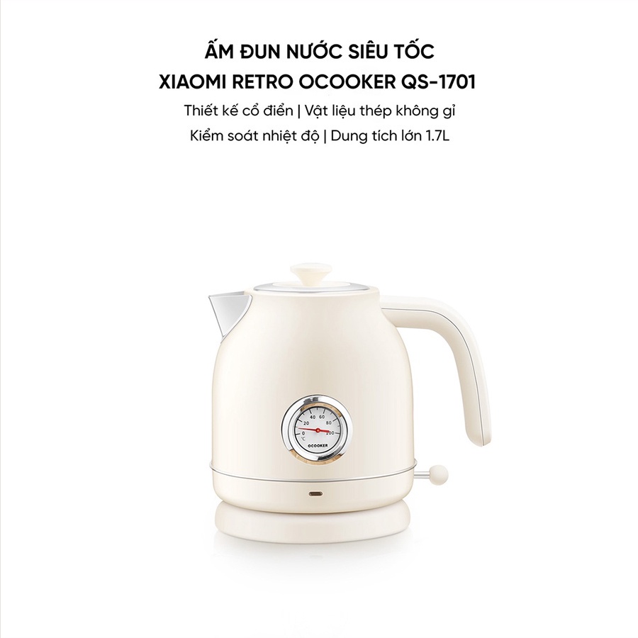 Mua Ấm đun nước siêu tốc Xiaomi Ocooker QS1701 cao cấp, có đồng hồ đo