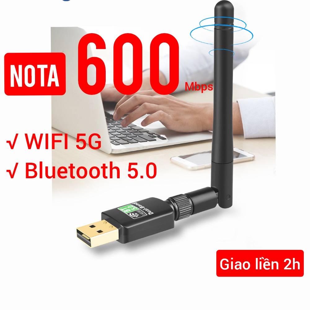 Mua USB WiFi + BLUETOOTH 600Mbps 1300Mbps 5G , đầu thu wifi cho pc laptop card mạng wifi