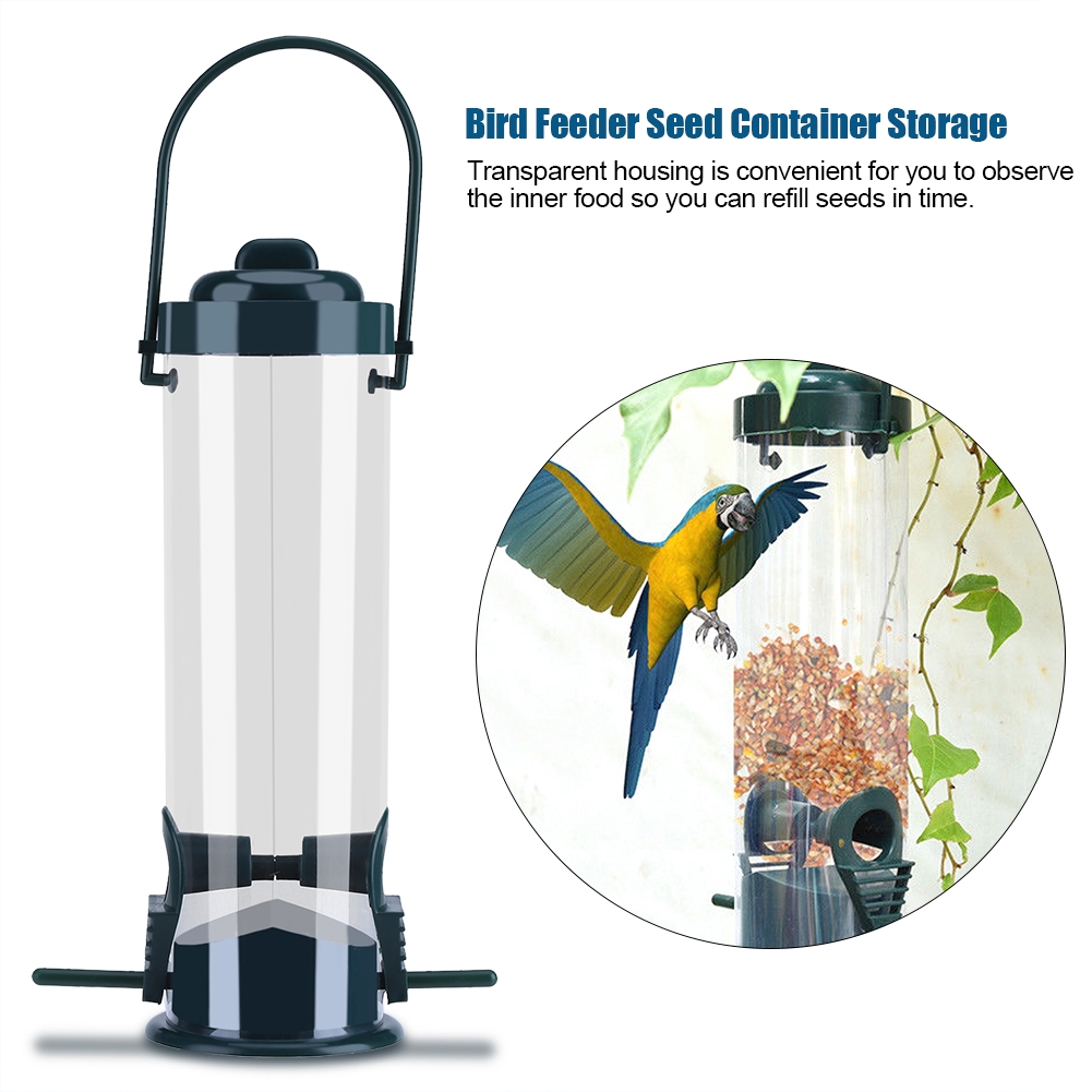 Anti Spill Bird Feeding Box Parakeet Feeding Device Food Green