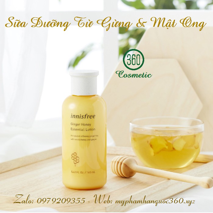 [mẫu mới] Sữa Dưỡng Từ Mật Ong & Gừng Innisfree Ginger Honey Essential