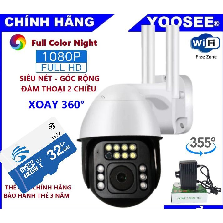 Camera Yoosee Wifi Ngoài Trời PTZ 4 Anten Full HD Đàm Thoại 2 Chiều
