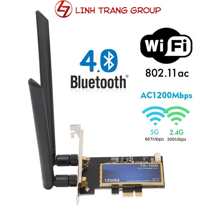 Mua Card wifi PCIE chuẩn AC tích hợp bluetooth cho máy tính bàn Wtxup