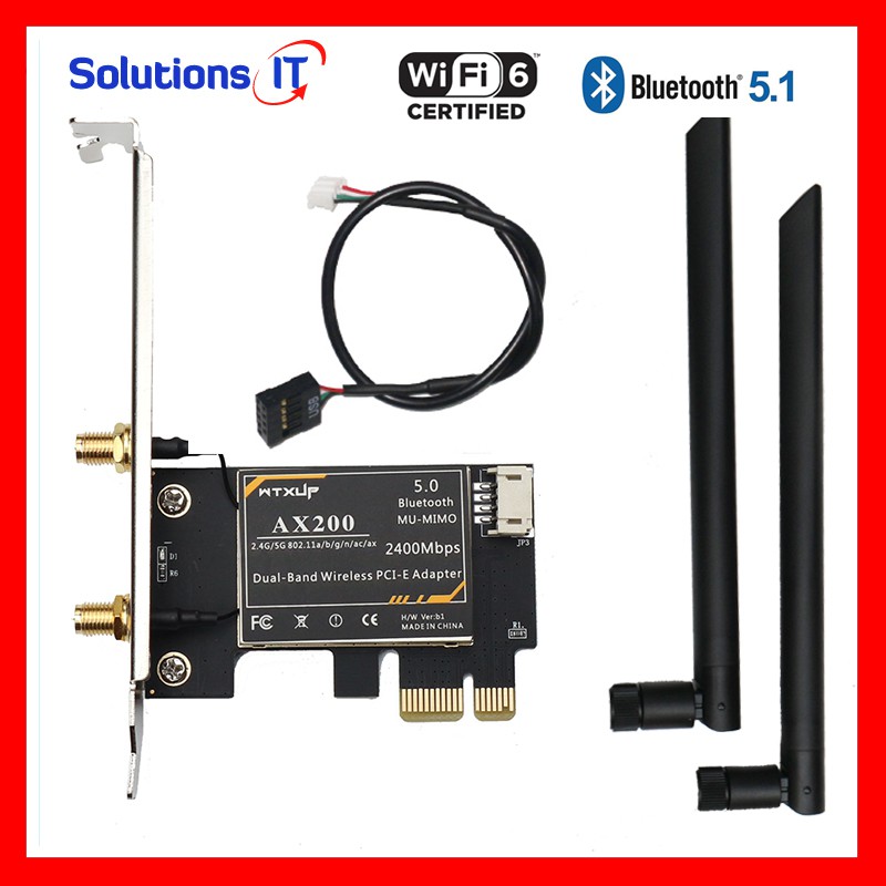 Bán Card WIFI WTXUP dùng chip Intel WIFI AX200 tích hợp Bluetooth 5.1