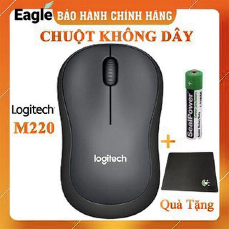 Chuột không dây Logitech Silent M220 không tiếng ồn -tặng lót chuột