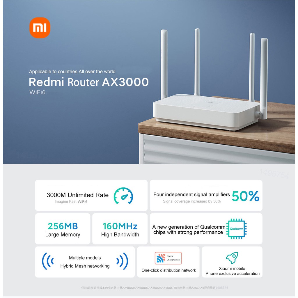 Mua Bộ phát Wifi 6 Xiaomi CR8806 AX3000 hỗ trợ Mesh và Beamforming MU