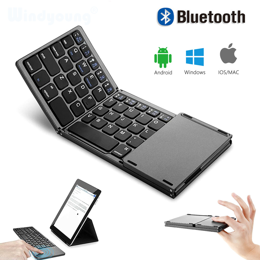 Mua Mini Folding Keyboard Bluetooth Foldable Wireless Keypad with