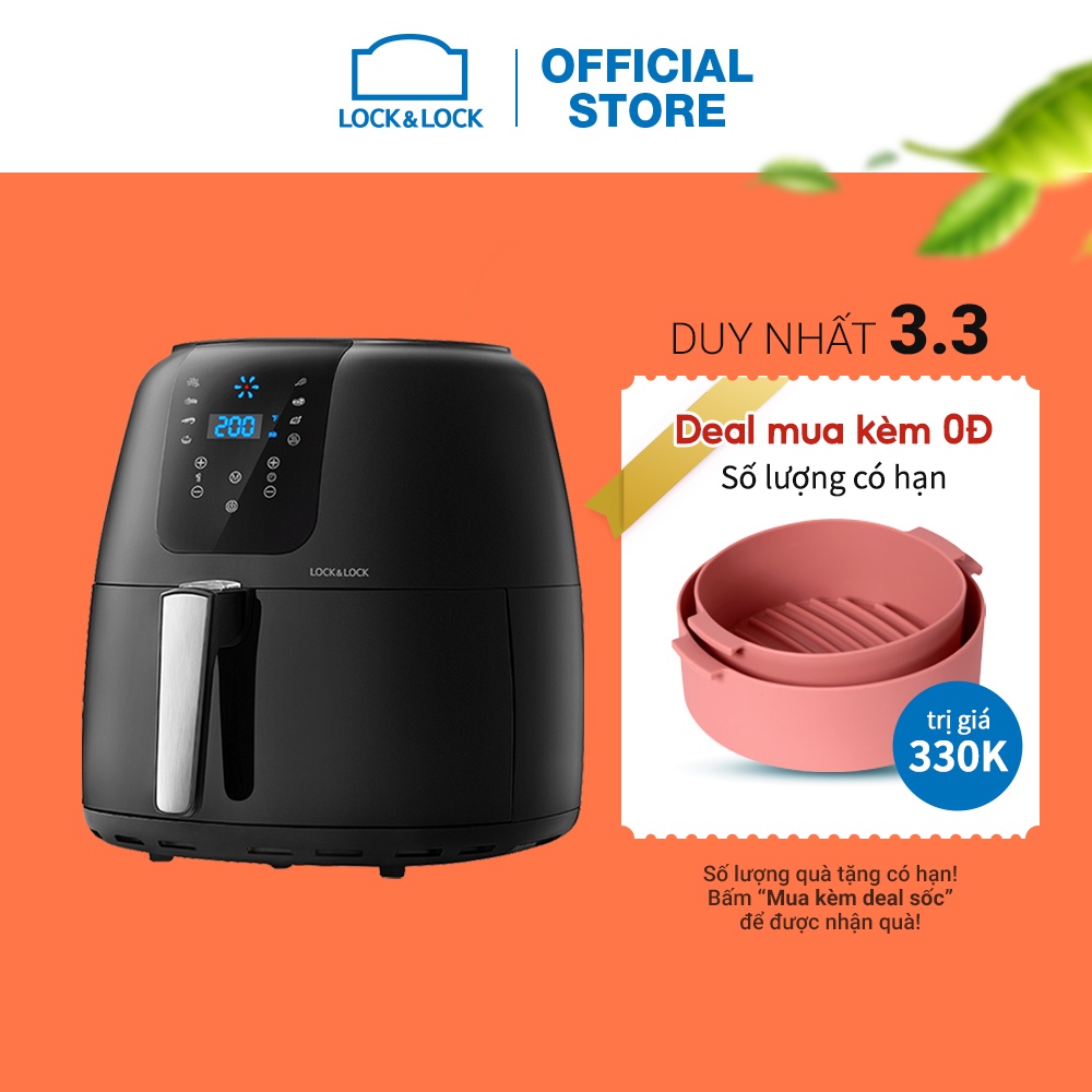 Nồi Chiên Không Dầu Lock&Lock Super Jumbo Plus Air Fryer 7.2L Màu đen