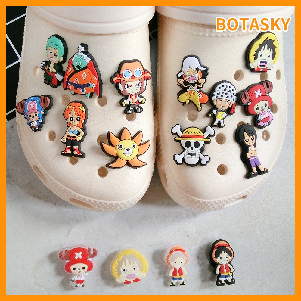 Giày Crocs Jibbitz One Piece Monkey· khóa cài màu trơn trang trí hoa