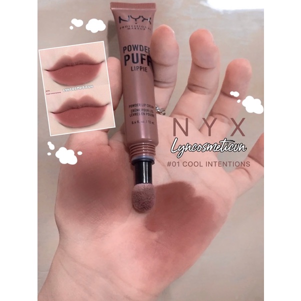 (Có sẵn) Son kem lỳ đầu bông Nyx Powder Puff Lippie PPL01 Cool