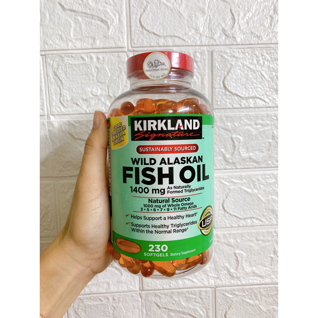 Dầu cá alaska kirkland signature wild alaskan fish oil 1400mg 230 viên của