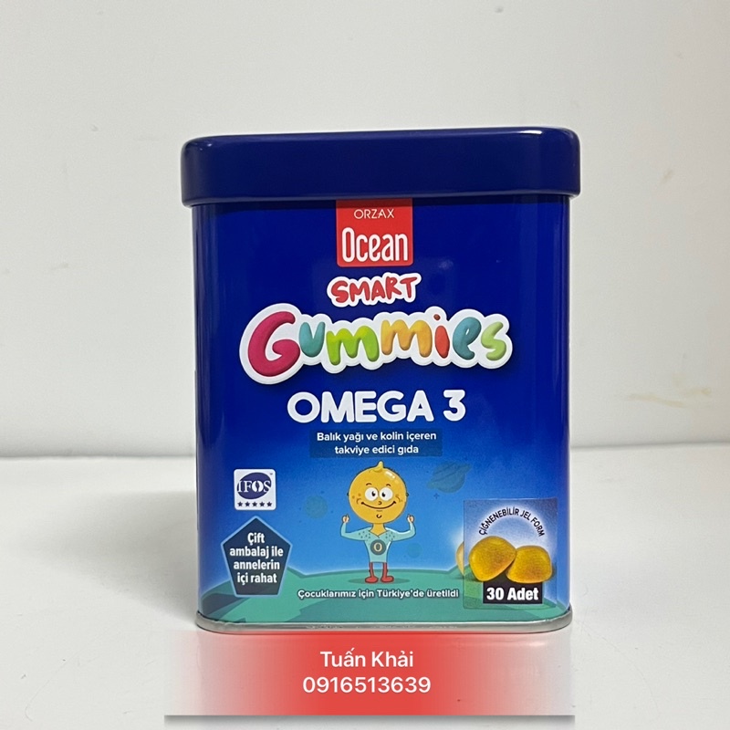 [ Hàng Nhập Khẩu ] Kẹo dẻo Ocean Smart Gummies Omega 3, bổ sung Omega 3