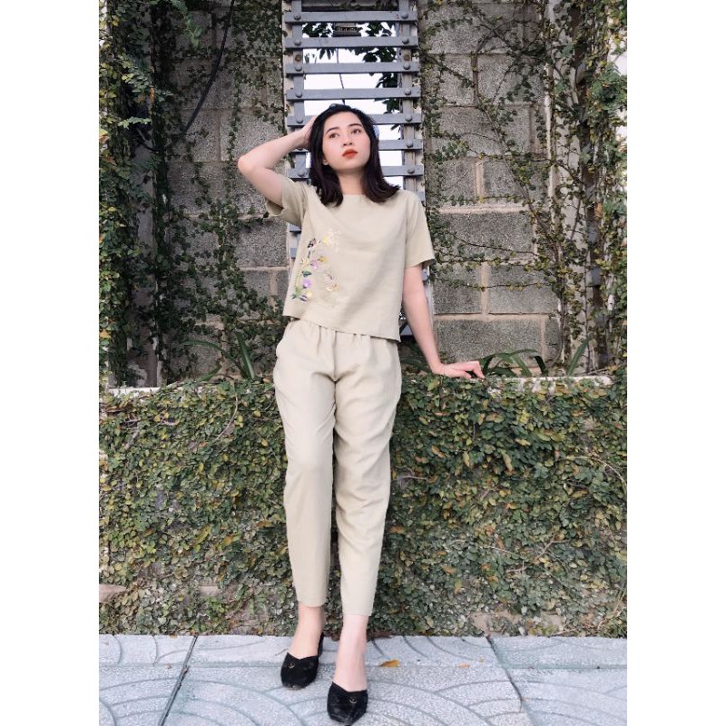 Đồ bộ linen , sét linen thêu , linen Shopee Việt Nam