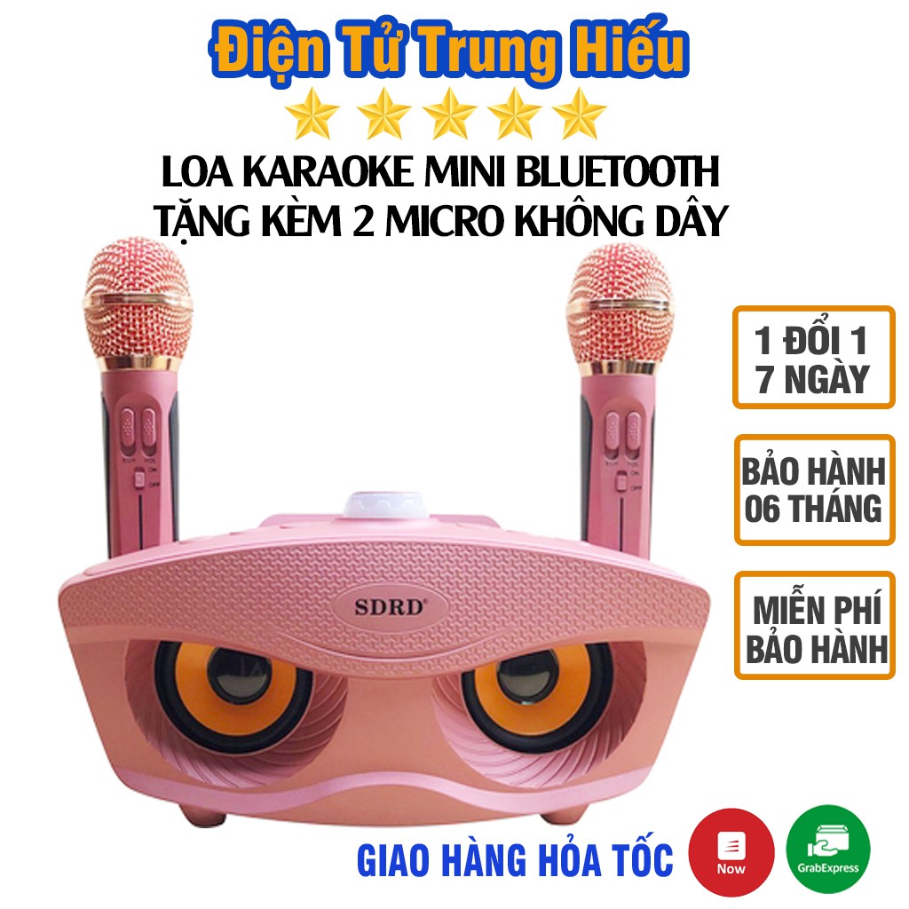 Loa karaoke mini di động SD306 loa hát âm lớn, hát karaoke hay/Tặng