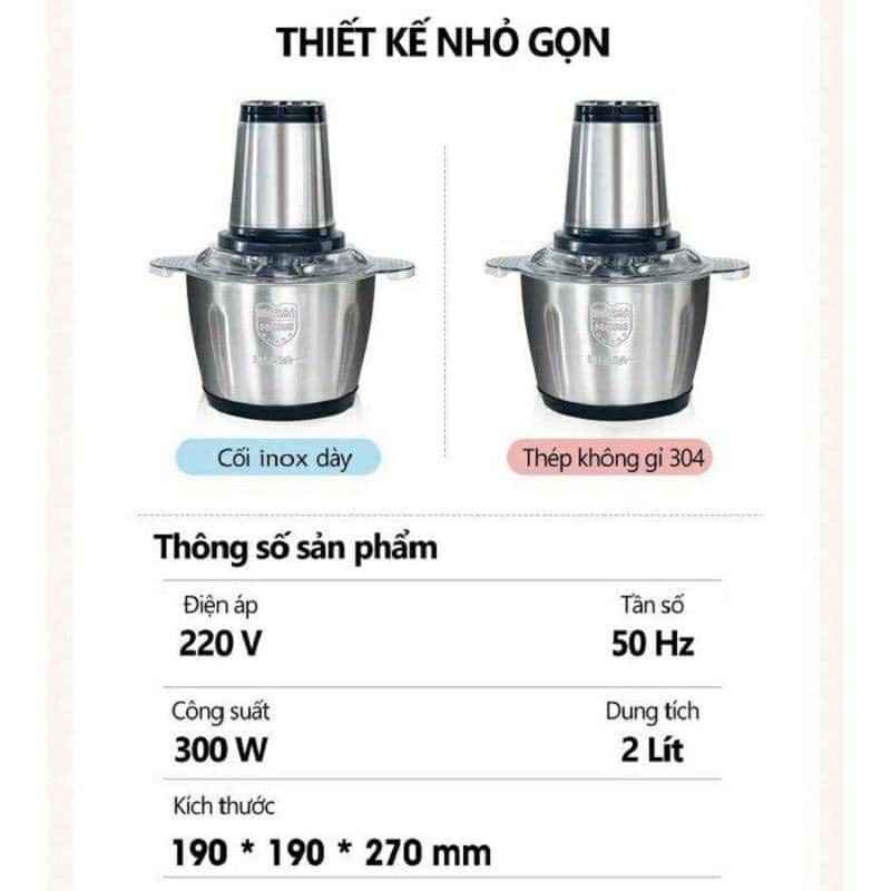 Máy Xay Thịt FOOD PROCESSOR HDA Cối Inox Đa Năng Dao 4