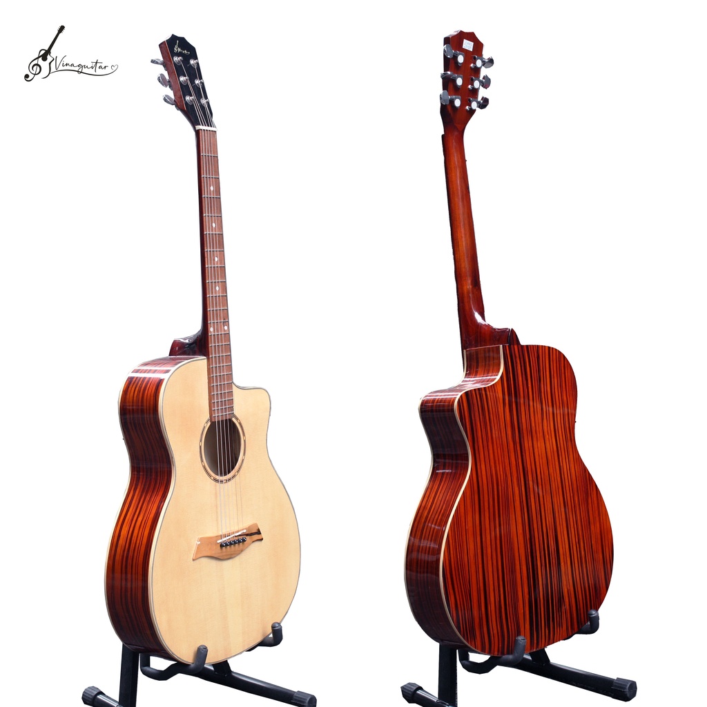 Đàn guitar acoustic classic VGSPEM mặt gỗ thịt có ty chỉnh cần có EQ