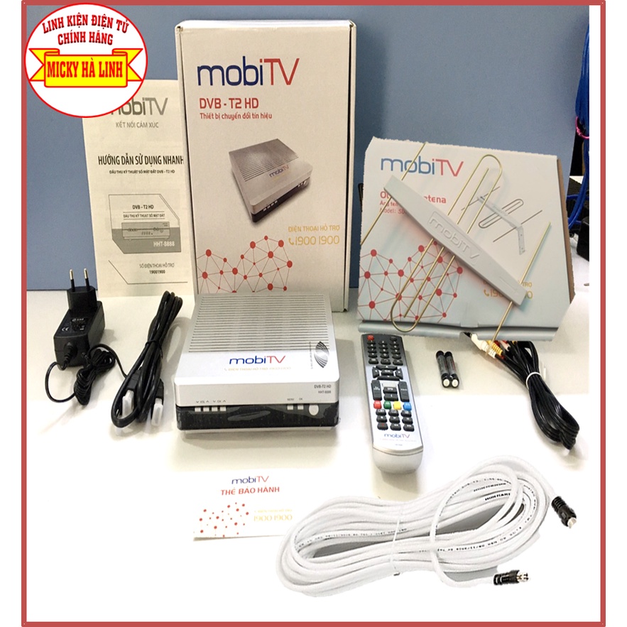 [Chính Hãng] Bộ đầu thu DVB T2 mobiTV + anten ngoài trời +15m dây cáp Xem kênh truyền hình với