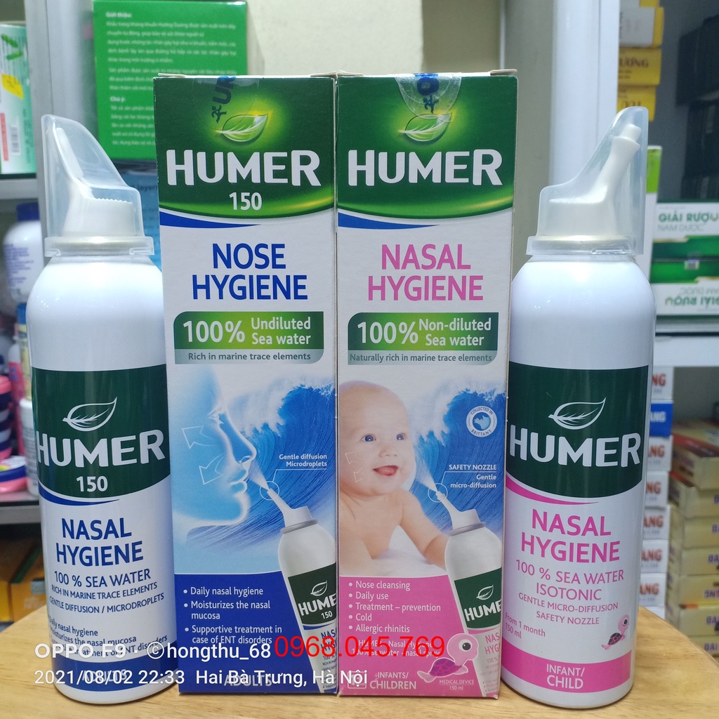 Nước biển xịt mũi Humer 150 Nasal Hygiene Infants Children/Nose Hygiene