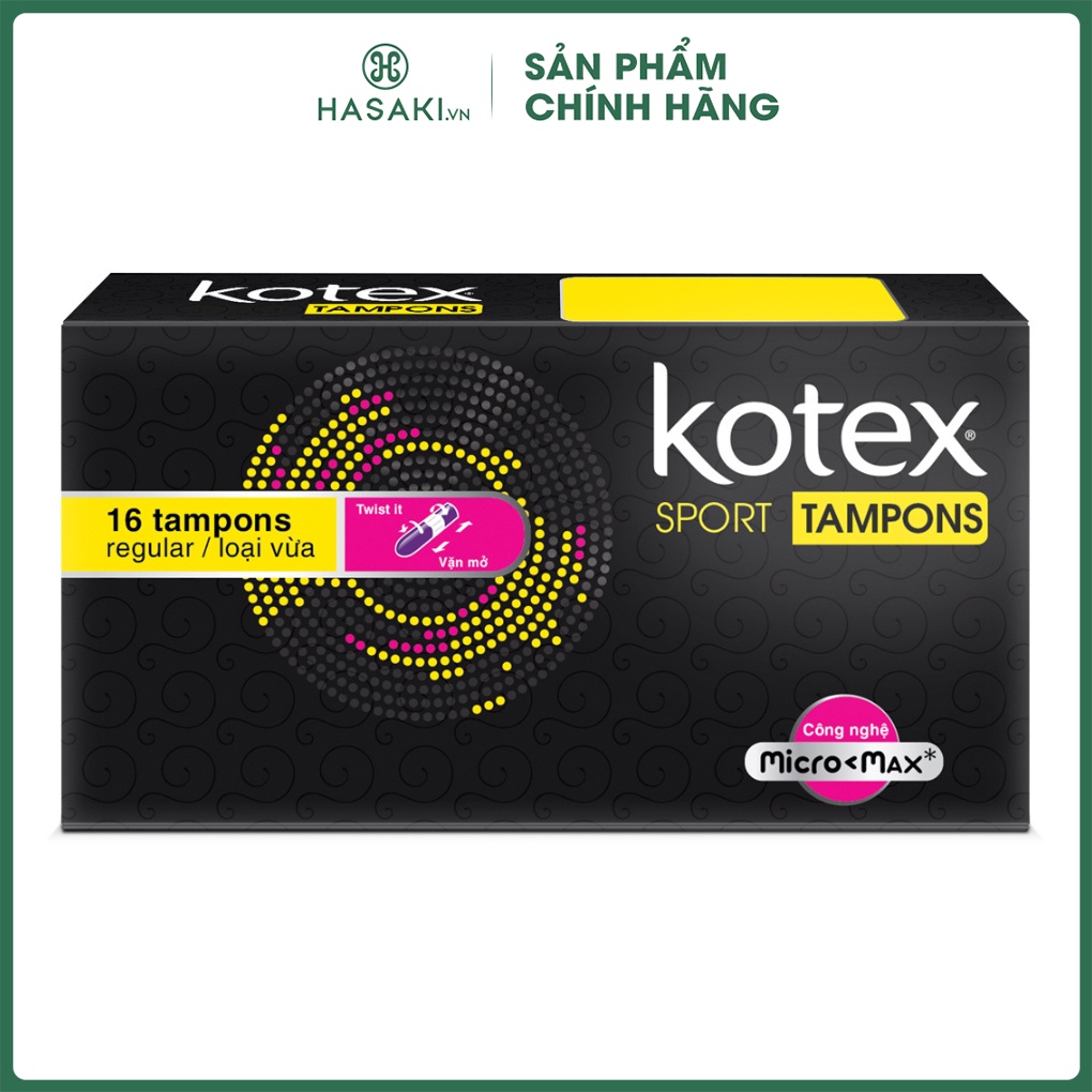 Băng Vệ Sinh Kotex Sport Tampon Loại Vừa 16 Miếng Tampon Regular Hasaki