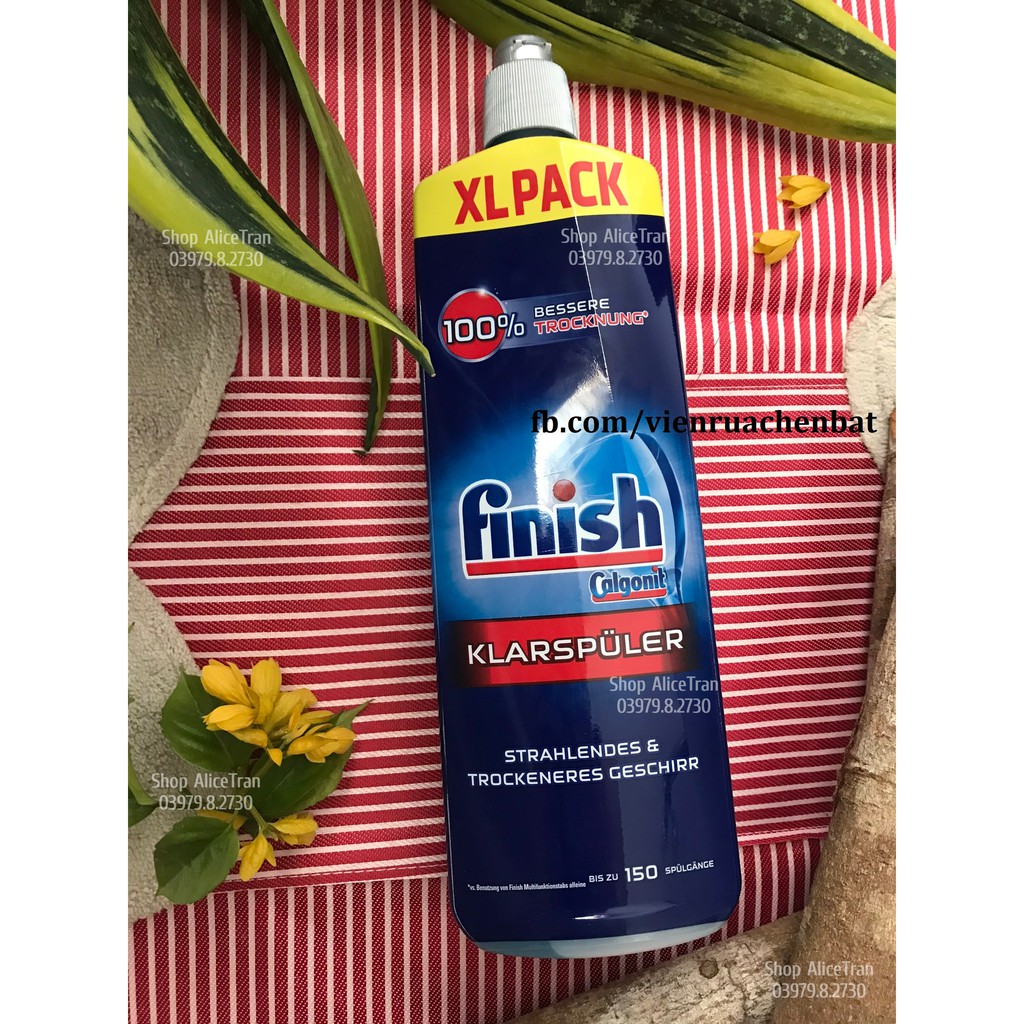 1150ml 800ml 750ml 400ml Eco 0 400ml chai Nước bóng Finish Klarspüler