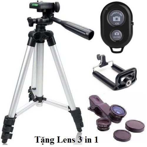 Combo 3 món chân đế chụp hình Tripod TF3110+kẹp điện thoại+remote