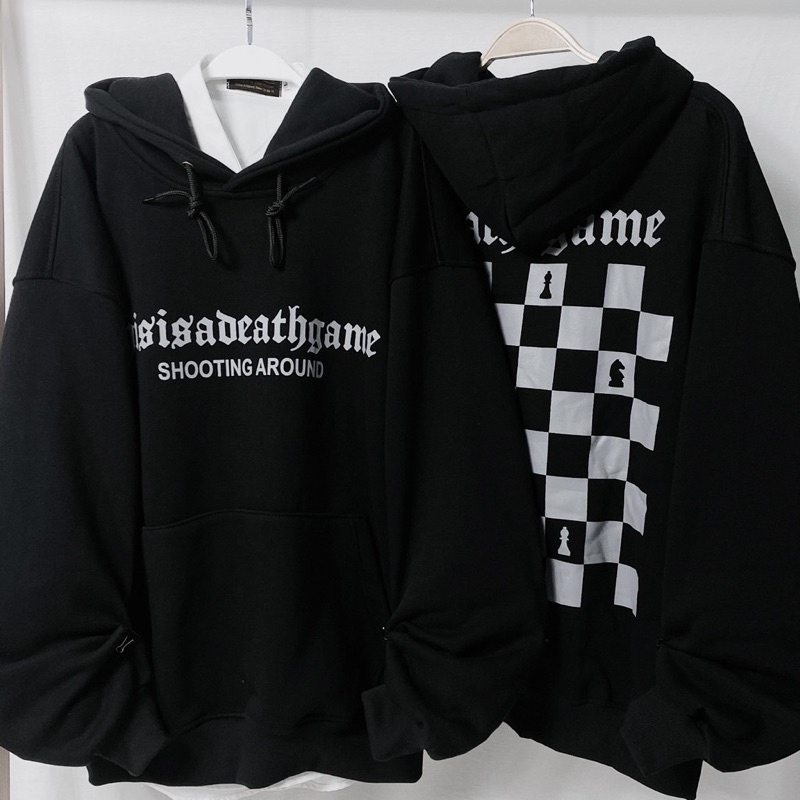 Áo Khoác Hoodie Nỉ Bông BÀN CỜ màu TRẮNG/ĐEN 🏁 Nam nữ unisex/Áo hoodie