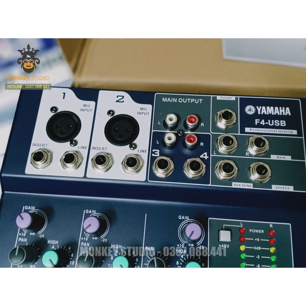 Mixer F4 Yamaha USB Bluetooth HÀNG CHÍNH HÃNG Thu Âm Hát Livestream