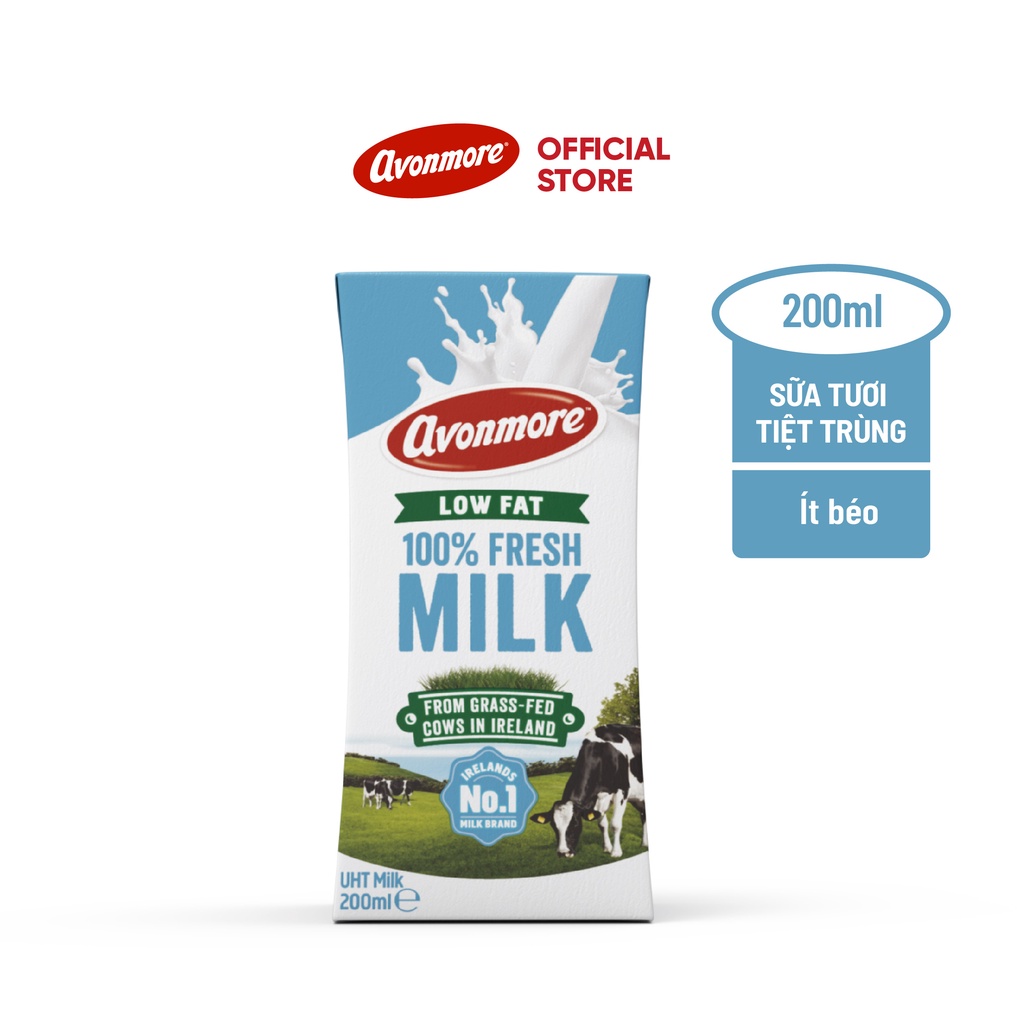 Sữa tiệt trùng ít béo Avonmore 200 ml Avonmore UHT Low fat 200ml (1