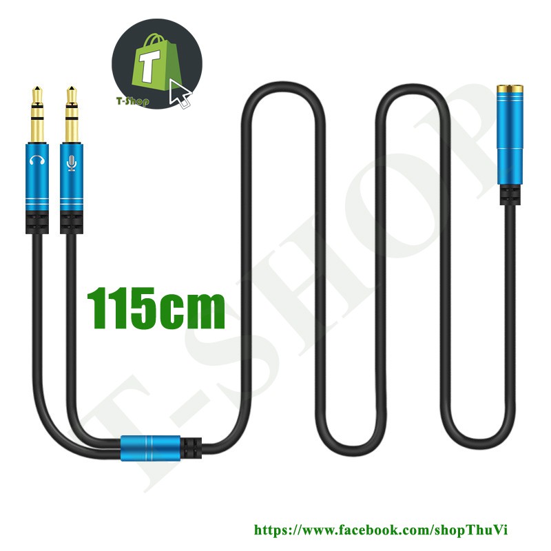 Jack chuyển đổi tai nghe 3.5 sang Audio & Mic dùng trên laptop máy tính