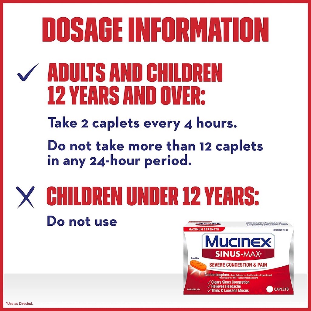[DATE 1/2022] Mucinex SinusMax Severe Congestion & Pain Caplets 20