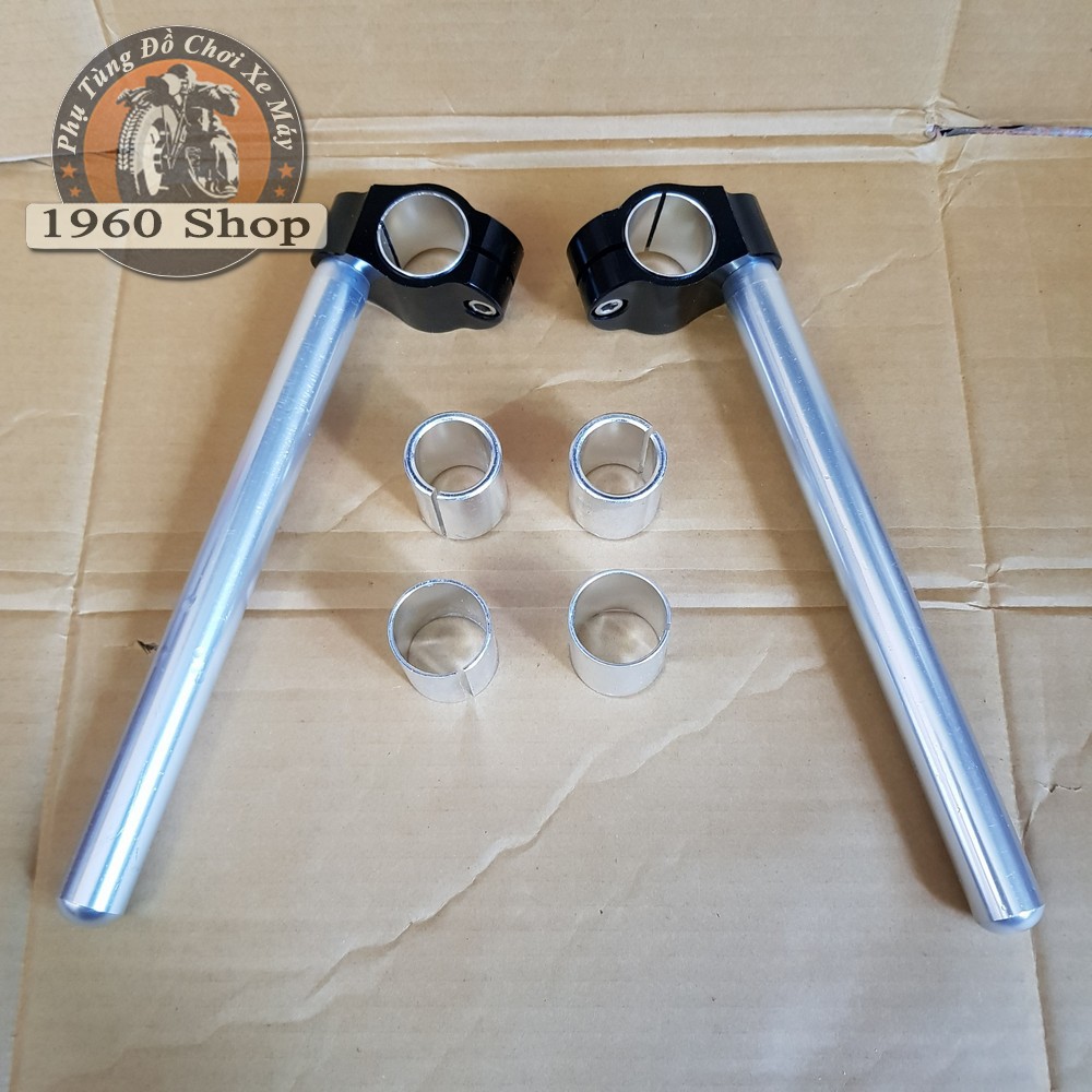 Ghi đông clip on Cafe racer nhôm cnc nguyên khối kích thước cho phuộc