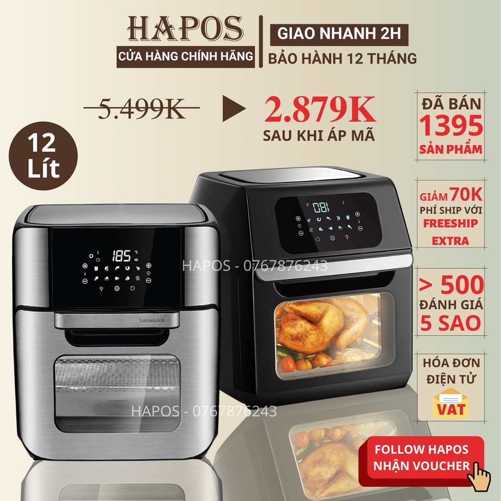 Mua Nồi chiên không dầu Lock and Lock 12 Lít kết hợp lò nướng bánh mì